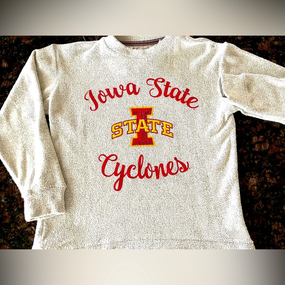 Women PRESSBOX IOWA STATE CYCLONES sweatshirt SOFT terry CLOTH! w/thumbholes MED